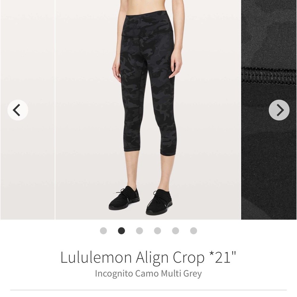 Lululemon Align Crop 21” Incognito Camo Multi Grey Size 8 - Picture 2 of 15